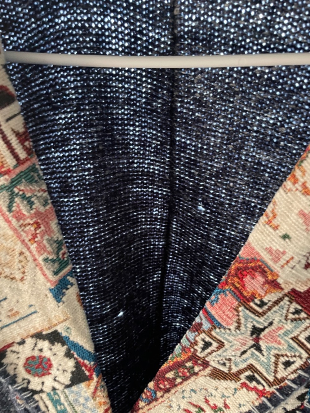 Sioni Gray Hooded Cardigan with Multicolor Tribal Trim FLAW* - Picture 8 of 8
